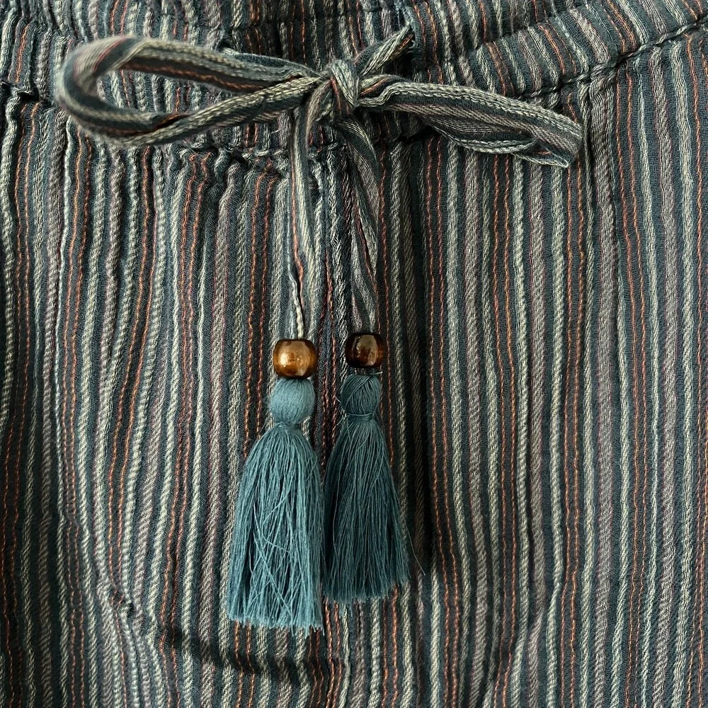 NWT Sundance Sz XXL Campari Pull‎ On Pants Striped Gauzy Cotton Blue Boho Beachy